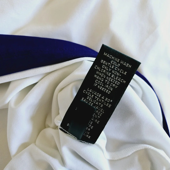 Lauren Ralph Lauren Blue Green White Summer Floral Sleeveless Ruched Dress Sz 10 - Picture 8 of 9